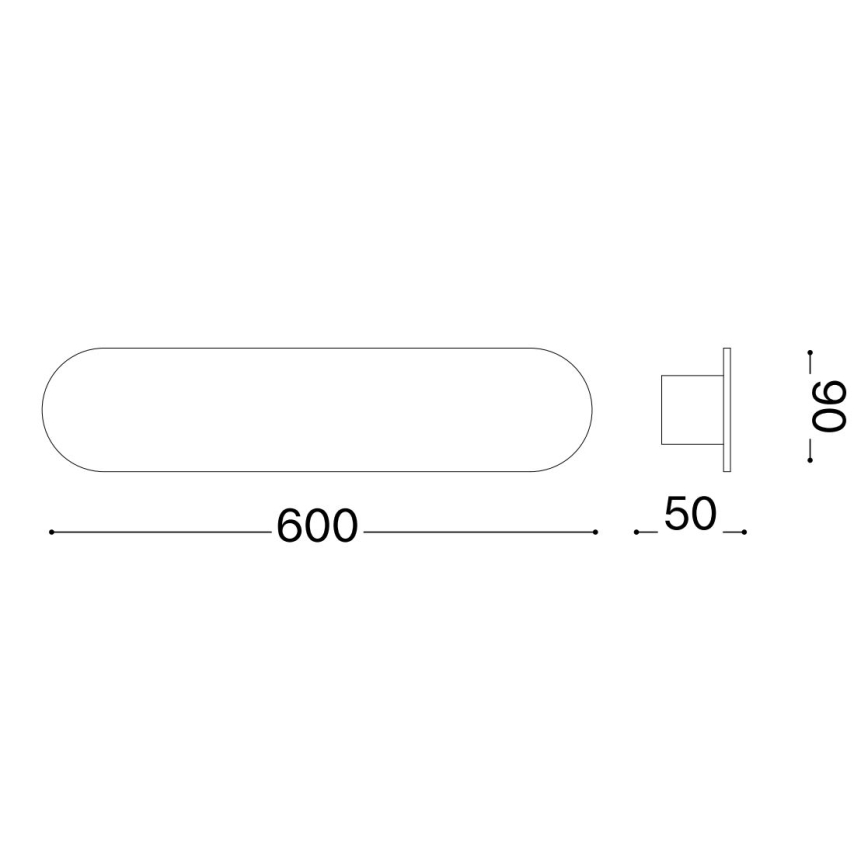 Ideal Lux - LED Nástenné svietidlo ECHO LED/30W/230V 60 cm CRI 90 čierna