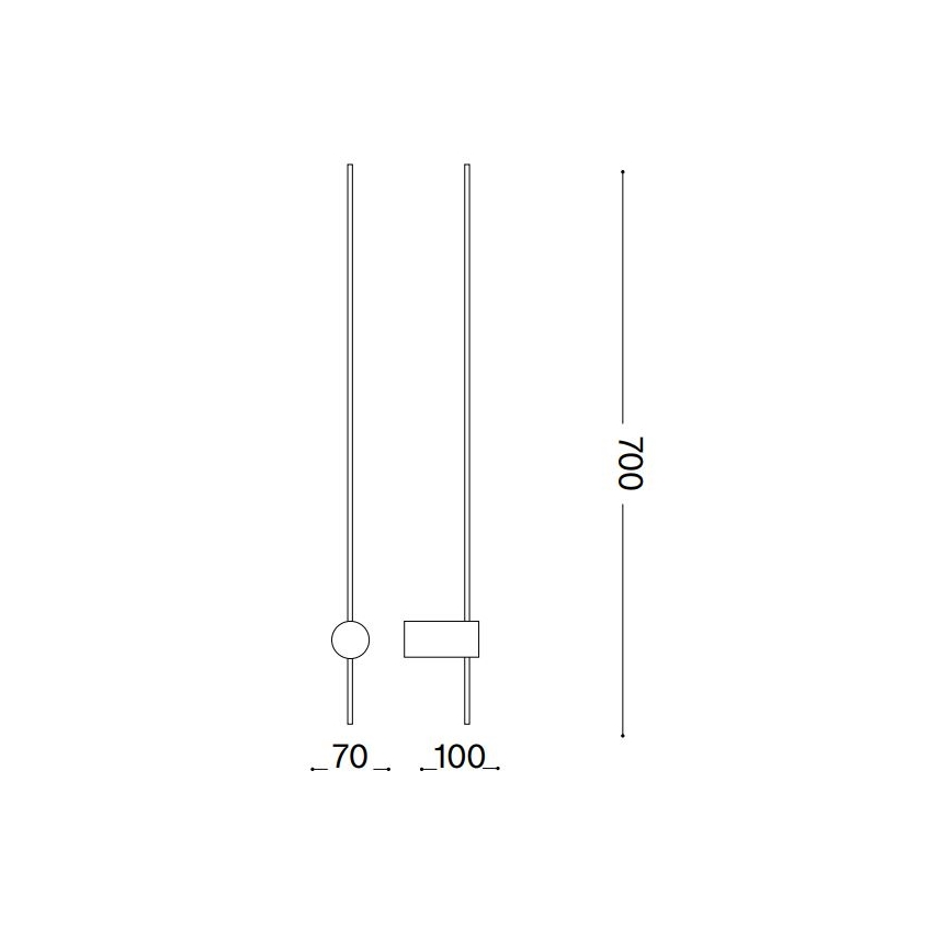 Ideal Lux - LED Nástenné svietidlo ESSENCE LED/12W/230V 2700K 70 cm CRI 90 čierna