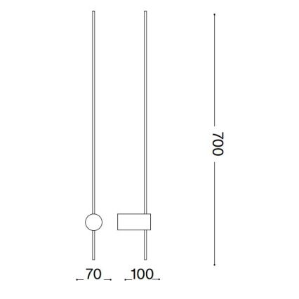 Ideal Lux - LED Nástenné svietidlo ESSENCE LED/12W/230V 2700K 70 cm CRI 90 čierna