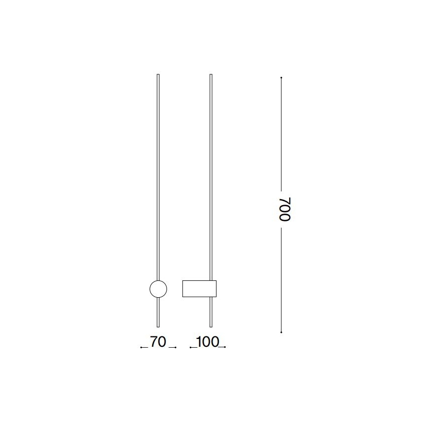 Ideal Lux - LED Nástenné svietidlo ESSENCE LED/12W/230V 3000K 70 cm CRI 90 čierna