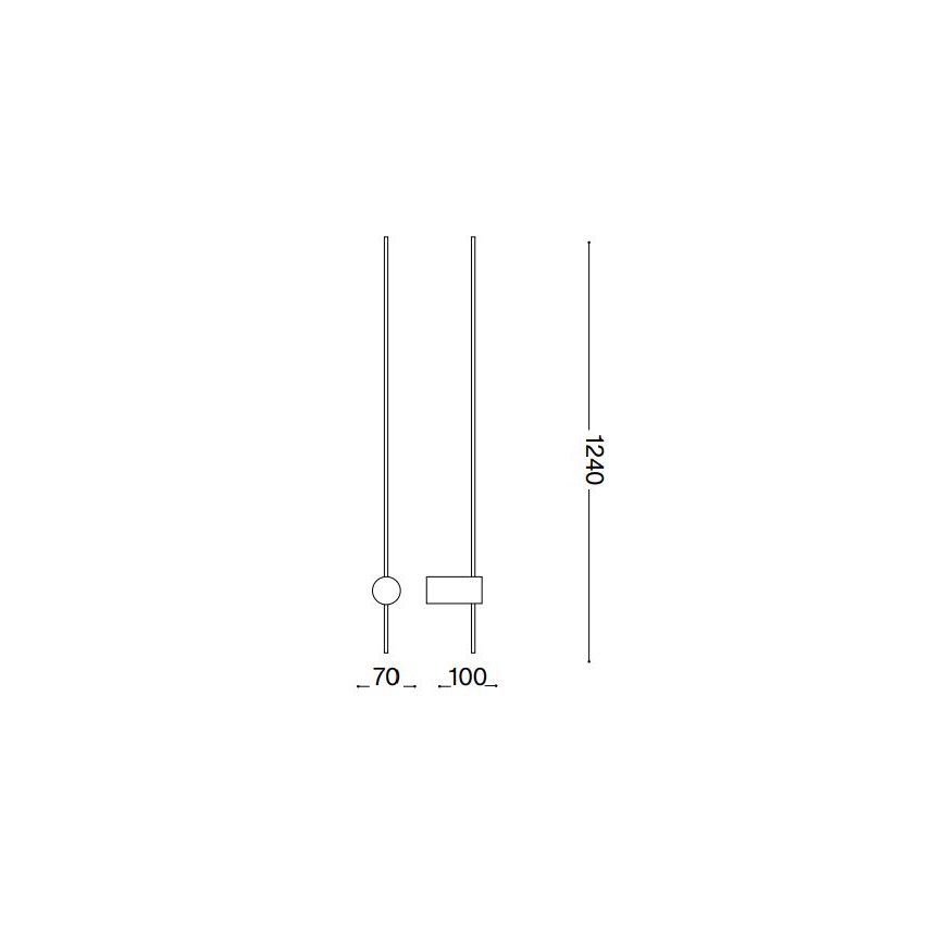 Ideal Lux - LED Nástenné svietidlo ESSENCE LED/19W/230V 3000K 124 cm CRI 90 čierna