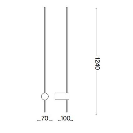 Ideal Lux - LED Nástenné svietidlo ESSENCE LED/19W/230V 4000K 124 cm CRI 90 čierna