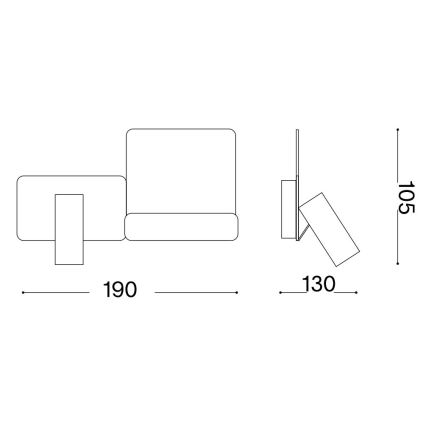 Ideal Lux - LED Nástenné svietidlo KOMODO LED/4,5W/230V USB CRI 90 čierna