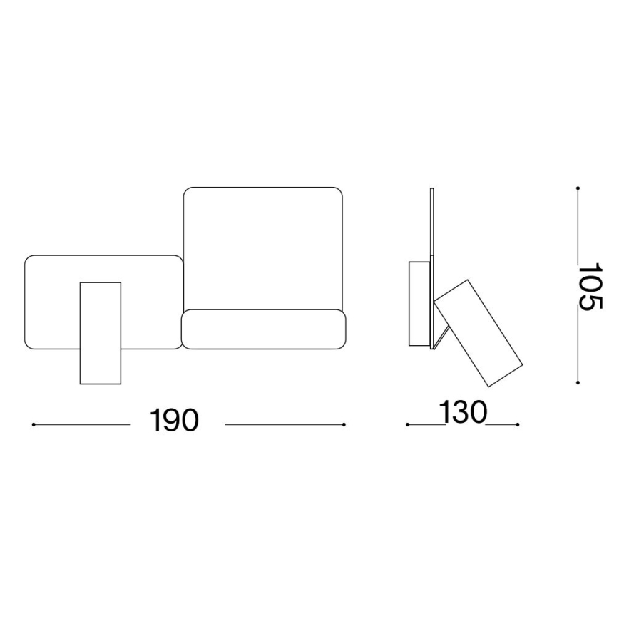 Ideal Lux - LED Nástenné svietidlo KOMODO LED/4,5W/230V USB CRI 90 čierna