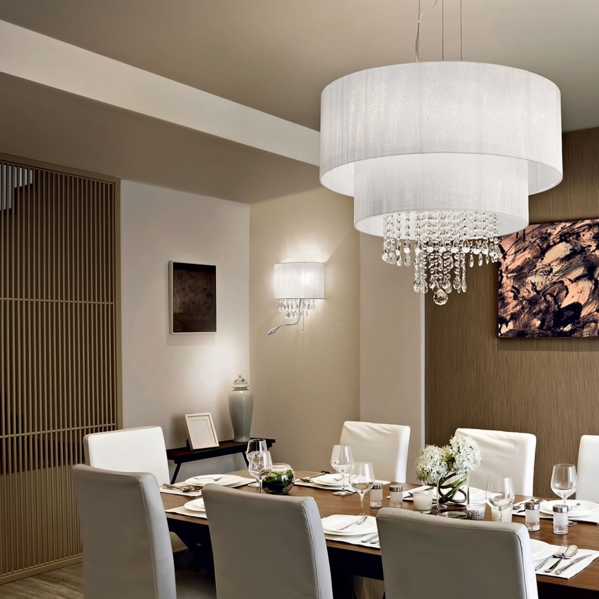 Ideal Lux - LED krištáľové nástenné svietidlo OPERA 2xE14/40W/230V + LED/1W biela