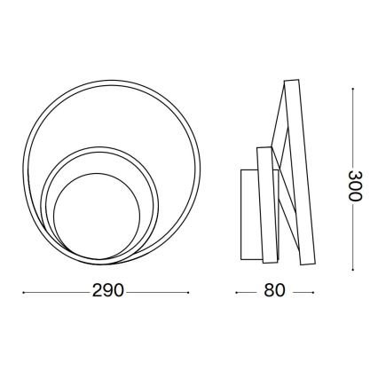Ideal Lux - LED Nástenné svietidlo OZ LED/26W/230V CRI 90 biela