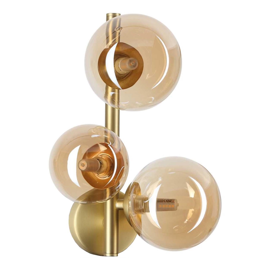 Ideal Lux - LED Nástenné svietidlo PERLAGE 3xG9/3W/230V zlatá/dymová