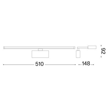 Ideal Lux - LED Obrazové svietidlo ALMA LED/12,5W/230V 51 cm CRI 90 lesklý chróm