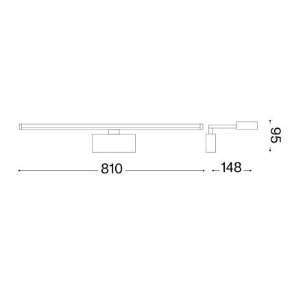 Ideal Lux - LED Obrazové svietidlo ALMA LED/18W/230V 81 cm CRI 90 zlatá