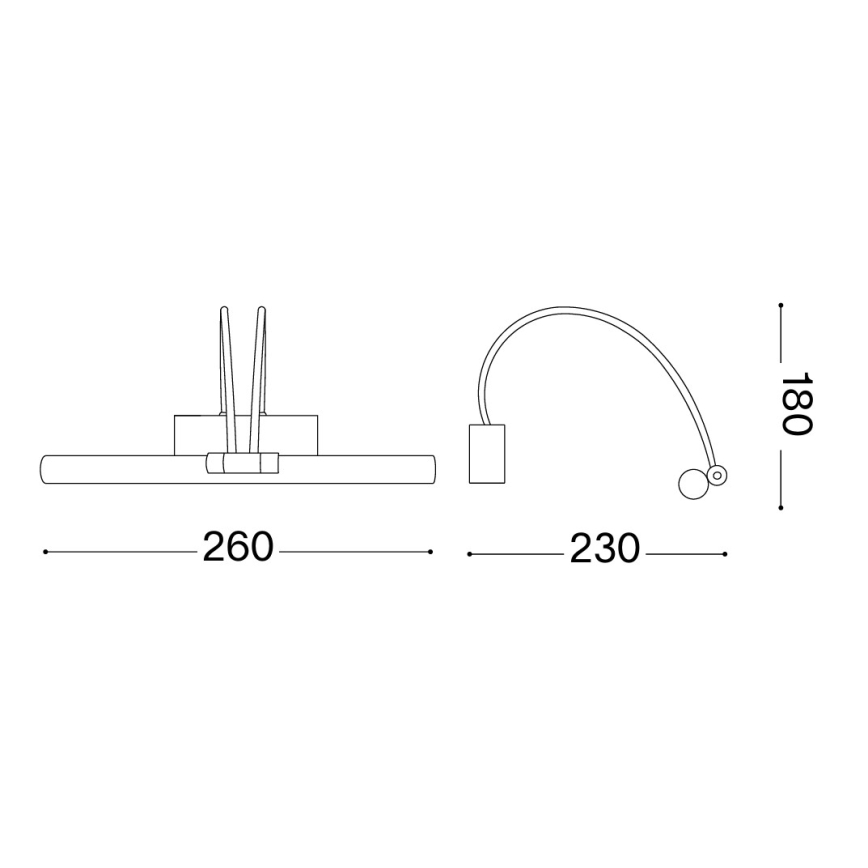 Ideal Lux - LED obrazové svietidlo BOW LED/3,5W/230V CRI 90 26 cm mosadz