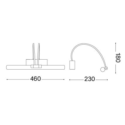 Ideal Lux - LED Obrazové svietidlo BOW LED/4,6W/230V 46 cm CRI 90 zlatá