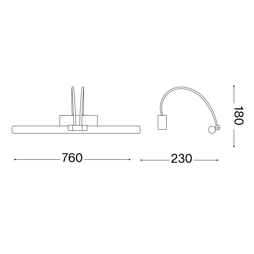 Ideal Lux - LED Obrazové svietidlo BOW LED/8W/230V 76 cm CRI 90 zlatá