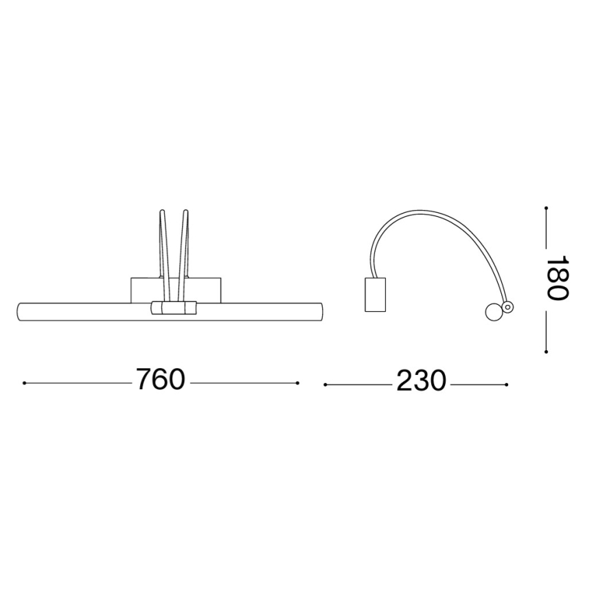 Ideal Lux - LED obrazové svietidlo BOW LED/8W/230V lesklý chróm