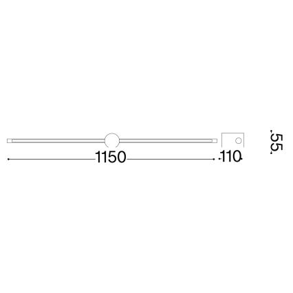 Ideal Lux - LED Obrazové svietidlo FILO LED/16W/230V 115 cm CRI 90 mosadz