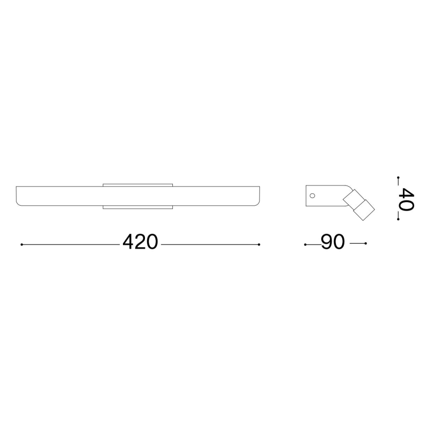 Ideal Lux - LED Kúpeľňové osvetlenie zrkadla RIFLESSO LED/10W/230V 42 cm CRI 90 IP54 čierna