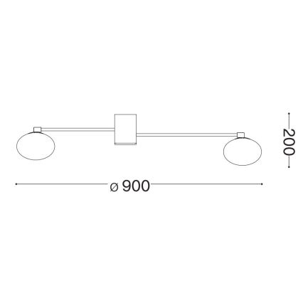 Ideal Lux - LED Prisadený luster HERMES 3xG9/3W/230V pr. 90 cm zlatá