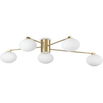 Ideal Lux - LED Prisadený luster HERMES 5xG9/3W/230V pr. 90 cm zlatá