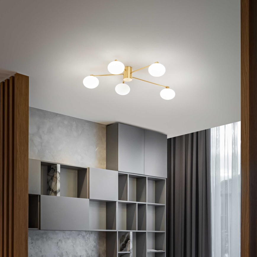 Ideal Lux - LED Prisadený luster HERMES 5xG9/3W/230V pr. 90 cm zlatá
