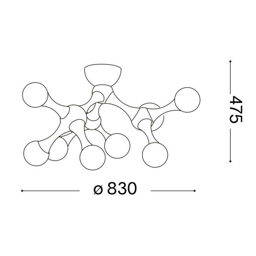 Ideal Lux - LED Prisadený luster NODINO 9xG9/3W/230V pr. 83 cm lesklý chróm/biela