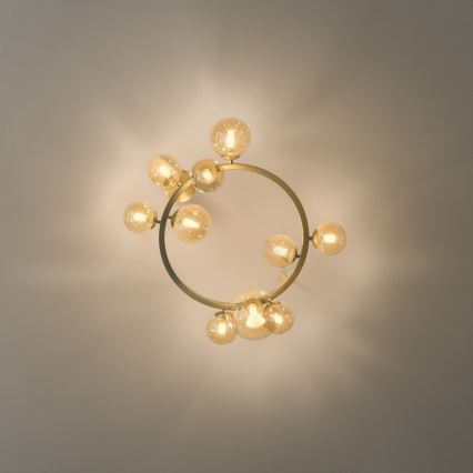 Ideal Lux - LED prisadený luster PERLAGE 10xG9/3W/230V pr. 70 cm zlatá/dymová béžová