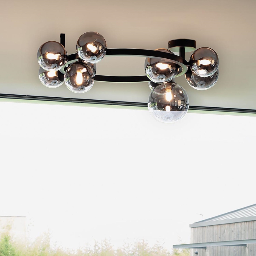 Ideal Lux - LED prisadený luster PERLAGE 10xG9/3W/230V pr. 70 cm čierna/dymová čierna