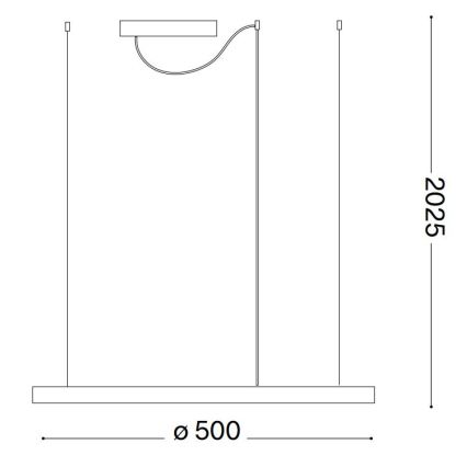 Ideal Lux - LED Stmievateľný luster na lanku ORACLE SLIM LED/28W/230V 4000K pr. 50 cm CRI 90 biela
