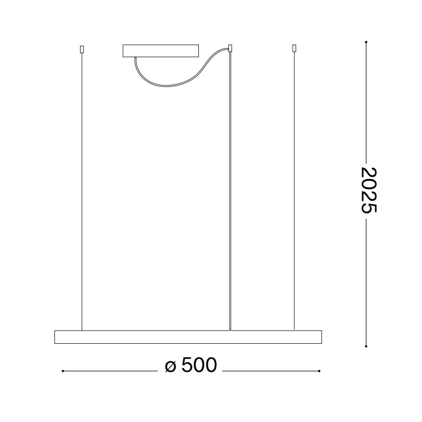 Ideal Lux - LED Stmievateľný luster na lanku ORACLE SLIM LED/28W/230V 4000K pr. 50 cm CRI 90 biela