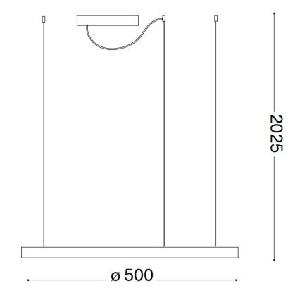 Ideal Lux - LED Stmievateľný luster na lanku ORACLE SLIM LED/28W/230V 4000K pr. 50 cm CRI 90 čierna