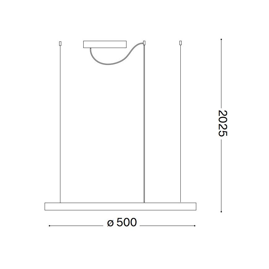 Ideal Lux - LED Stmievateľný luster na lanku ORACLE SLIM LED/28W/230V 4000K pr. 50 cm CRI 90 čierna