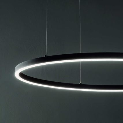 Ideal Lux - LED Stmievateľný luster na lanku ORACLE SLIM LED/40W/230V 4000K pr. 70 cm CRI 90 čierna