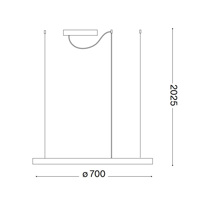 Ideal Lux - LED Stmievateľný luster na lanku ORACLE SLIM LED/40W/230V 4000K pr. 70 cm CRI 90 čierna