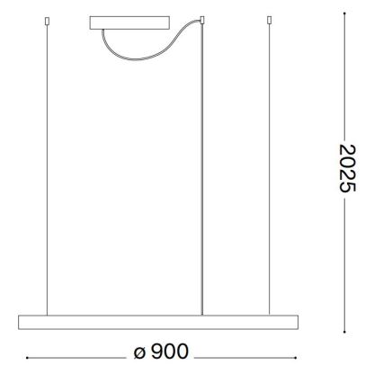 Ideal Lux - LED Stmievateľný luster na lanku ORACLE SLIM LED/42W/230V 4000K pr. 90 cm CRI 90 biela