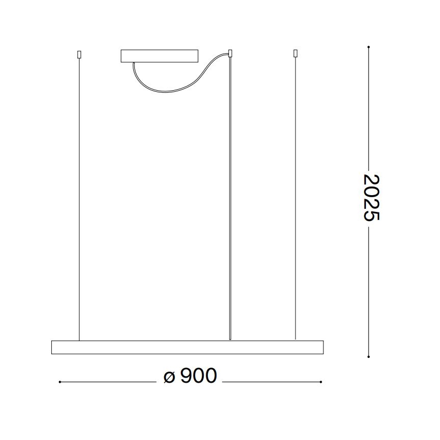Ideal Lux - LED Stmievateľný luster na lanku ORACLE SLIM LED/42W/230V 4000K pr. 90 cm CRI 90 biela