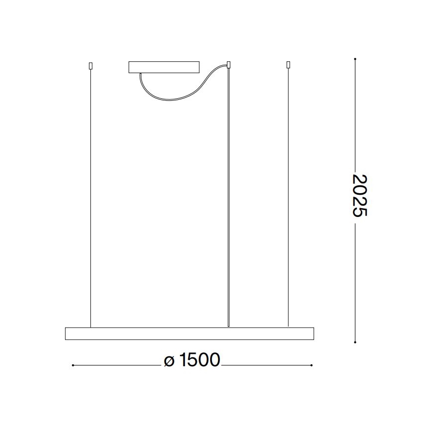 Ideal Lux - LED Stmievateľný luster na lanku ORACLE SLIM LED/83W/230V 4000K pr. 150 cm CRI 90 biela