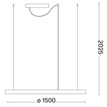 Ideal Lux - LED Stmievateľný luster na lanku ORACLE SLIM LED/83W/230V 4000K pr. 150 cm CRI 90 biela