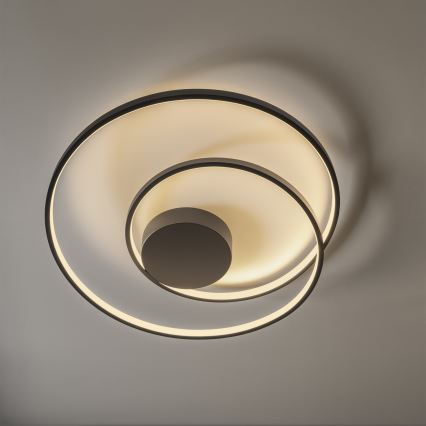 Ideal Lux - LED Stmievateľné stropné svietidlo OZ LED/48W/230V pr. 60 cm CRI 90 čierna