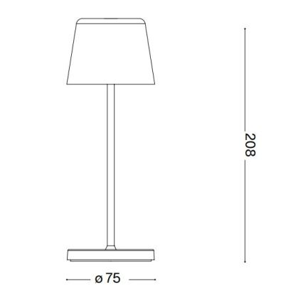Ideal Lux - LED Stmievateľná dotyková vonkajší stolná lampa CUTE LED/2,5W/3,7V USB 2200-2700K IP65 čierna