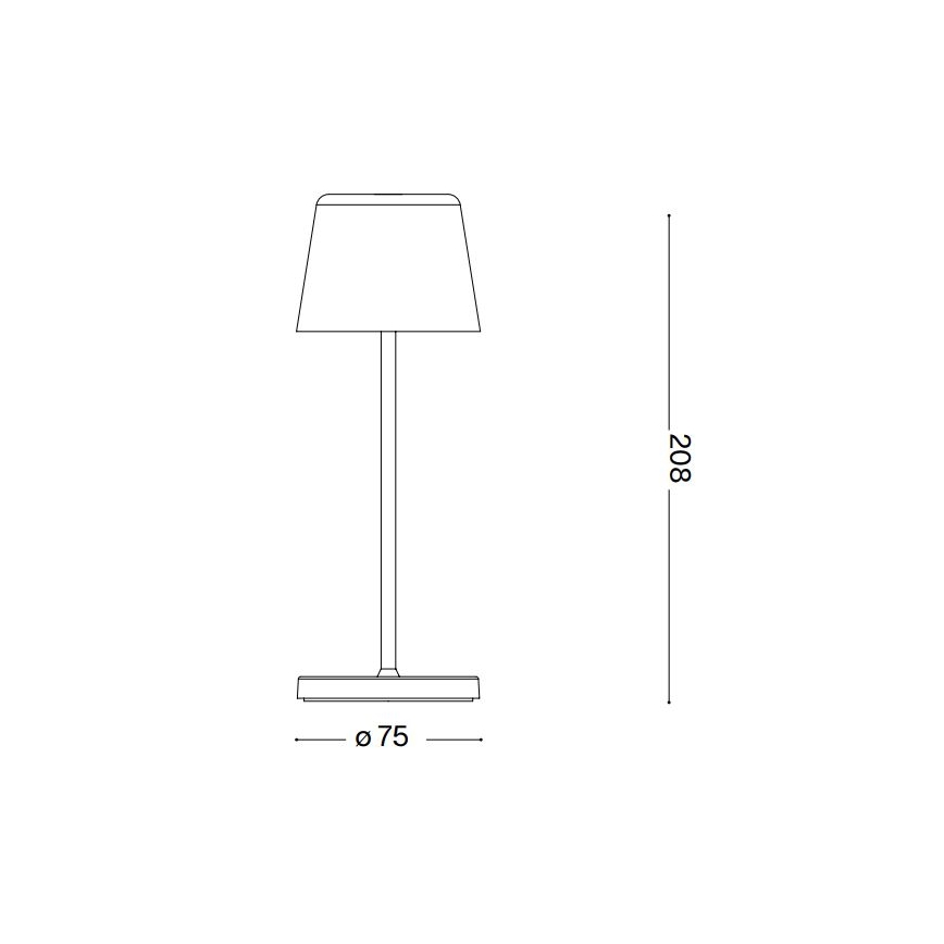 Ideal Lux - LED Stmievateľná dotyková vonkajší stolná lampa CUTE LED/2,5W/3,7V USB 2200-2700K IP65 čierna