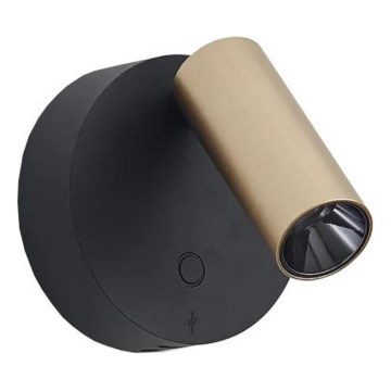 Ideal Lux - LED Stmievateľné dotykové nástenné bodové svietidlo ELF LED/3W/230V CRI 95 zlatá/čierna