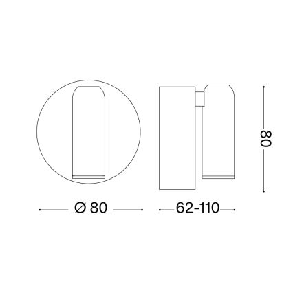 Ideal Lux - LED stmievateľné nabíjateľné dotykové nástenné bodové svietidlo BEAN LED/3W/5V 2200 mAh CRI 95 čierne