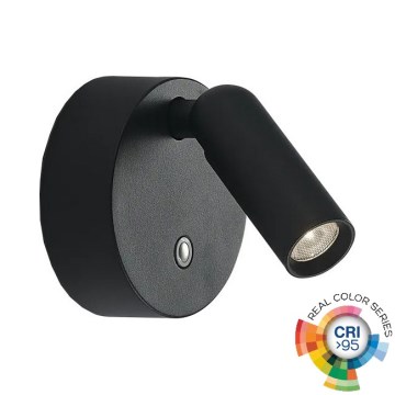 Ideal Lux - LED stmievateľné nabíjateľné dotykové nástenné bodové svietidlo BEAN LED/3W/5V 2200 mAh CRI 95 čierne