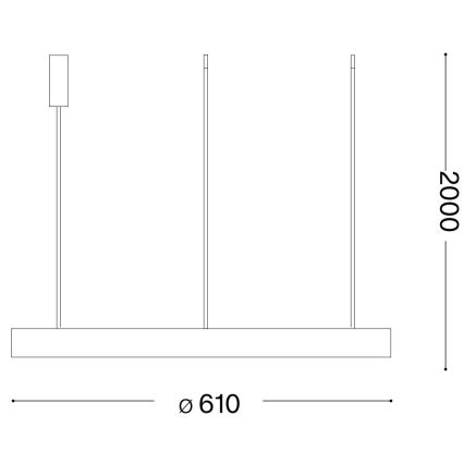 Ideal Lux - LED Stmievateľný luster na lanku GEMINI LED/48W/230V pr. 61 cm čierna