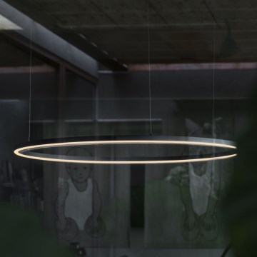 Ideal Lux - LED Stmievateľný luster na lanku ORACLE SLIM LED/39W/230V 3000K pr. 70 cm čierna