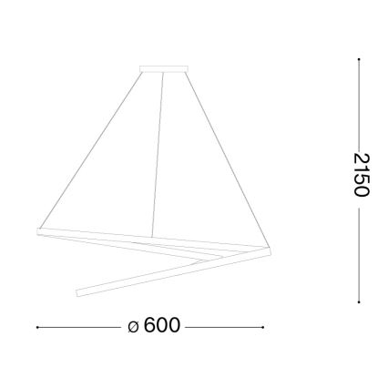 Ideal Lux - LED stmievateľný závesný luster na lankách OZ LED/48W/230V, priemer 60 cm, CRI 90, čierny
