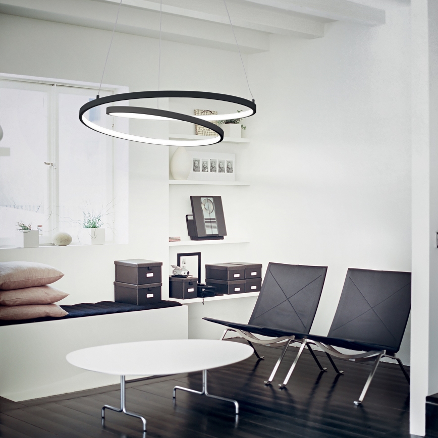 Ideal Lux - stmievateľný LED luster na lane OZ LED/55W/230V pr. 80 cm CRI 90 čierna