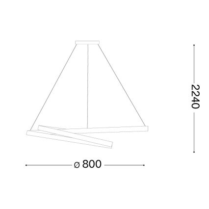 Ideal Lux - LED stlmiteľný luster na lane OZ LED/55W/230V priemer 80 cm CRI 90 zlatá