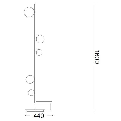 Ideal Lux - LED Stojacia lampa BIRDS 5xG9/3W/230V čierna/zlatá