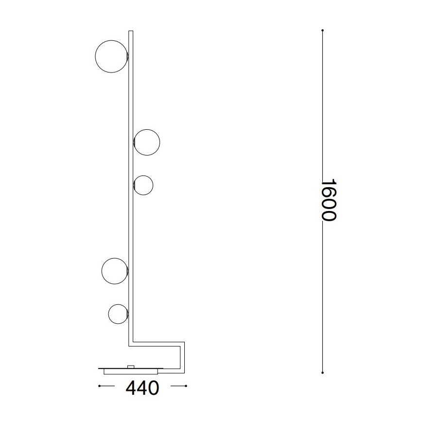 Ideal Lux - LED Stojacia lampa BIRDS 5xG9/3W/230V čierna/zlatá