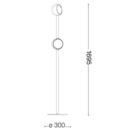 Ideal Lux - LED stojacia lampa BLOOM 2xLED/5,5W/230V CRI 90 zlatá/dymová béžová