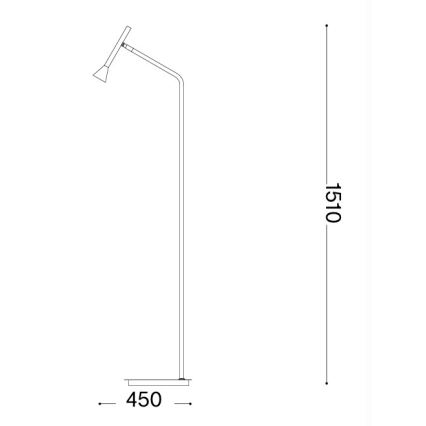 Ideal Lux - LED stojacia lampa DIESIS, 4,5 W/230 V, CRI 95, matný chróm